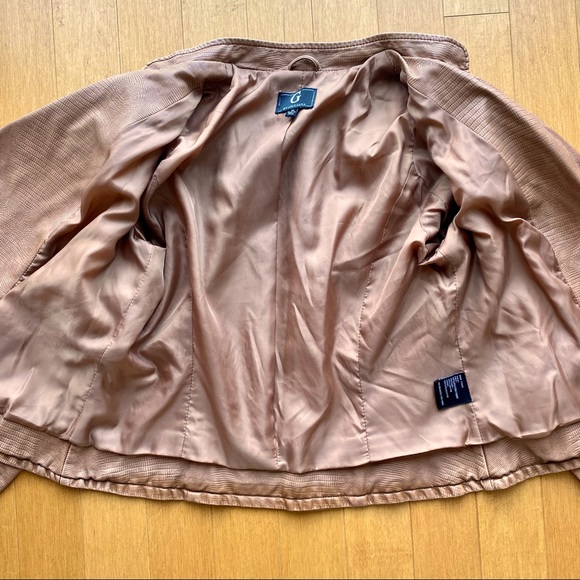 NWT G by Giuliana brown faux leather motorcycle jacket size medium - Picture 4 of 6